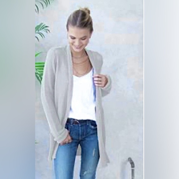 Anthropologie Wooden Wool Blend Cardigan Sweater Size S/M Gray Lightweight‎ - Picture 1 of 11